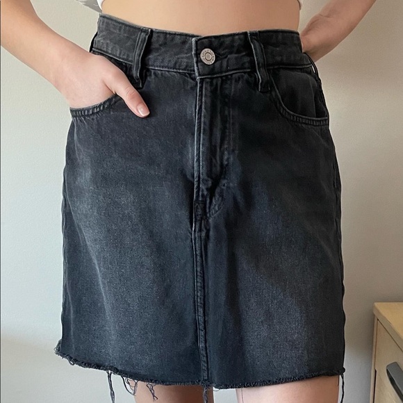 Black Denim Mini Skirt - Picture 4 of 4